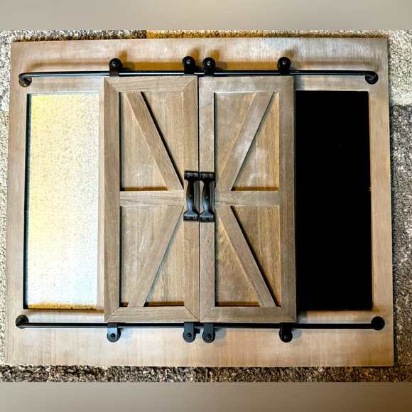 Accents Barn Door Photo Frame And Chalkboard With Double
